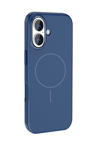 Apple Uyumlu iPhone 17 Kılıf M-safe Şarj Özellikli Metal Kamera Çerçeveli Zore Edi Silikon Kapak Lacivert