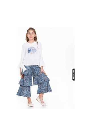 Xo Kids Kız Alt Üst Takım 4-12 Yaş 3662 Kaut10118 Beyaz - Mavi