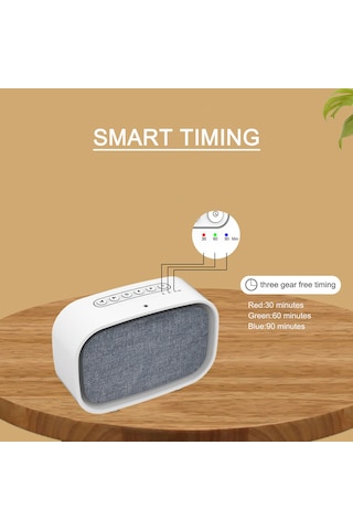 Hombey Beyaz Gürültü Uyku Cihazı Akıllı Gece Lambası - Uyku Yardımı - Beyaz Renk Beyaz