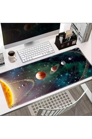 70x30 Cm Güneş Sistemi Temalı Kaydırmaz Taban Speed Yüzey Oyuncu Mouse Pad Gaming