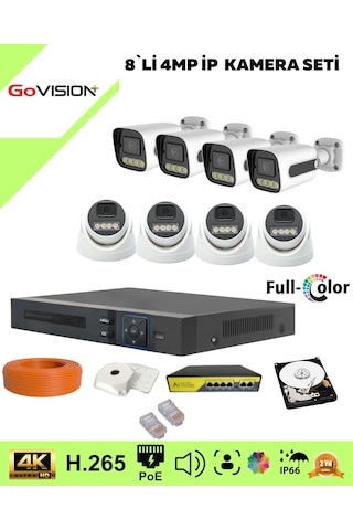 Go Vision 8'li 5mp 4k Ultra İp Kamera Seti