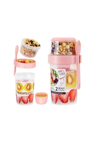 Çocuk Saklama Kap 870 Ml Çift Katmanlı, Sızdırmaz, Pp Plastik, Beyaz Renk
