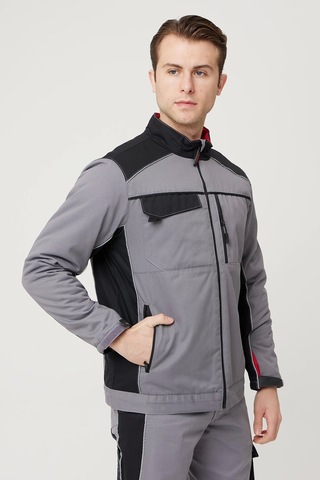 Allium Gabardin Mont Soğuk Havalarda Yüksek Koruma Gri-siyah