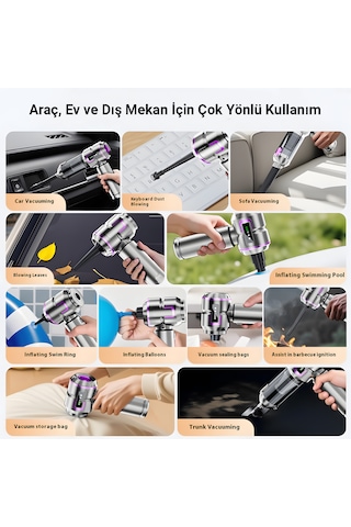 İdragon Taşınabilir Şarjlı Mini Süpürge - 16000pa Yüksek Emiş Gücü, Kömürsüz Motor, Araç Ve Ev İçin Profesyonel Temizlik St-6697a Siyah