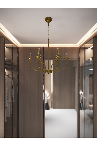 Valentıa Eskitme 8 Kollu Klasik Avize E14 Duylu