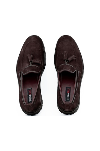 Tuna Hakiki Süet Deri Eva Taban Loafer Model Erkek Ayakkabı - 1641 Kahverengi
