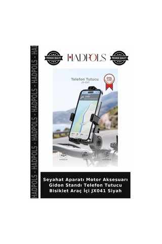 Seyahat Aparatı Motor Aksesuarı Gidon Standı Telefon Tutucu Bisiklet Araç İçi Jx041 Siyah