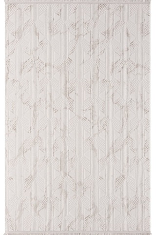 Scala Sc012a Beyaz Halı Modern Desenli Tozu Az Akrilik Salon Halısı Yatak Odası Mutfak Koridor