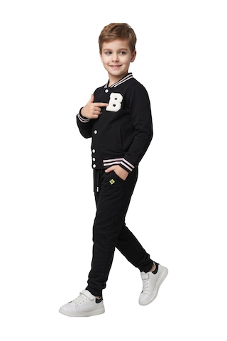 New Kids Erkek Çocuk Eşofman Takımı Syh Mevsimlik Pamuklu Cepli -91218 Siyah