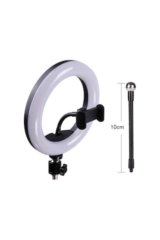 Ekılıf - Canlı Yayın Işıklı M20 Işıklı Telefon Tutucu Ring Light - Siyah - T12834