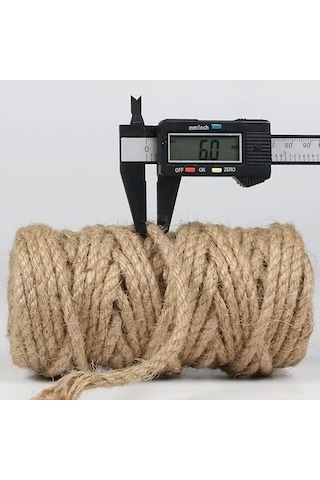 Jütburada Jüt Halat 6 Mm 50 Metre Hasır Dekor Süsleme İp