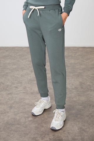 Tommy Life Haki Kompakt Pamuklu Kalın Pürüzsüz Dokulu O Yaka Oversize Fit Kadın Eşofman Takım - 95341 Haki