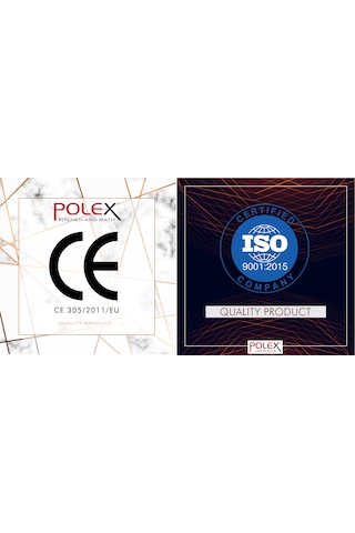 Polex Cristalüx Granit Evye P-SX1 Antrasit Tezgah Altı Ve Tezgah Üstü Mutfak Evyesi 86x49.5 CM