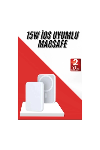 İos Uyumlu Magsafe Kablosuz 15w Şarj Powerbank Magesafe Renkli
