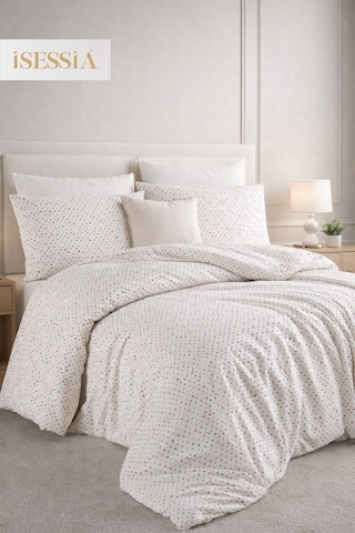 Mira Çift Kişilik Lastikli Çarşaflı Nevresim Takımı Yıldız- Motif