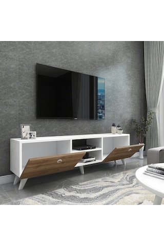 Dekorosso Veco Tv Ünitesi Ayaklı Beyaz-Ceviz