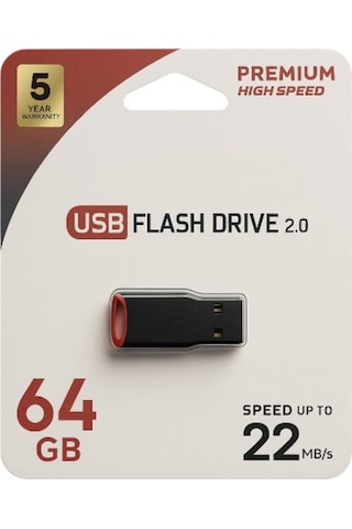 64gb Usb Bellek Usb2.0 - Siyah- Tek Ebat