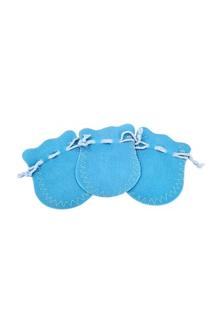 Kadife Kese Açık Mavi 100 Adet 6x8 Boy Takı, Altın Kesesi İpli & Büzgülü