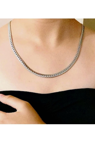 Gns Aksesuar Balık Sırtı Çelik Erkek Yada Kadın Unisex Zincir Trend Kolye