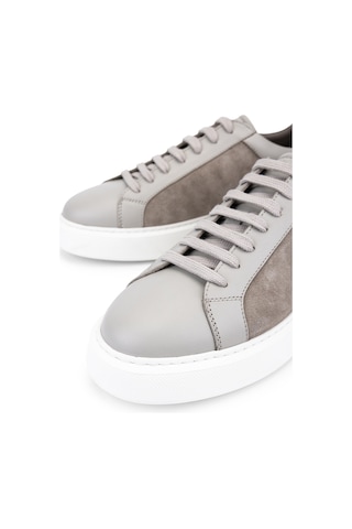 Tamer Tanca Erkek Hakiki Deri Fildişi Sneakers & Spor Ayakkabı 1171 25-617 Erk Ayk Y26 Fıldısı Np/fıldısı Suet Gri