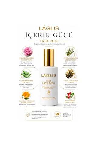 Lágus Gül Mayalı Nemlendirici ve Canlandırıcı Yüz Spreyi 100 ML