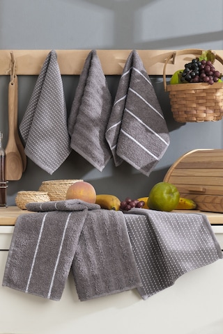 Elart Sophia Mutfak Havlusu 6 Adet 45x30 Cm Antrasit Antrasit