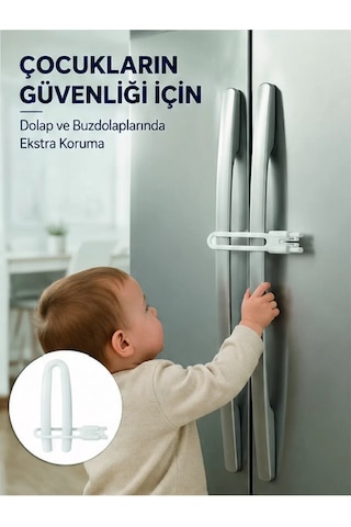 Northcity 4 Adet Dolap Kilidi Seti - Ev İçi Güvenlik İçin Pratik Koruma Çözümü Beyaz