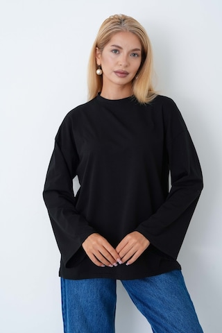 Herkesemoda Kadın Tesettüre Uygun Geniş Kollu Body Siyah