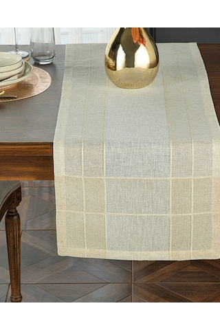 Luxe Keten Runner Bej Bej