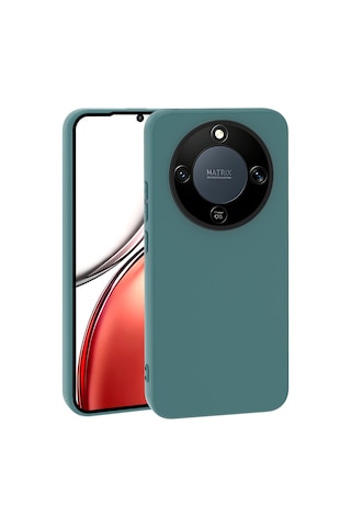 Noktaks - Honor Magic 8 Lite 5g Uyumlu Kılıf Esnek Koruyucu Mara Lansman Kapak - Koyu Yeşil - T40933