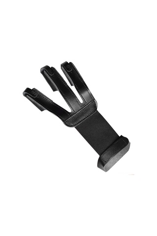 Yaleker Okçular İçin Siyah İnek Derisi 3 Parmak Koruyucu Eldiven - 20x7 Cm, 30 G