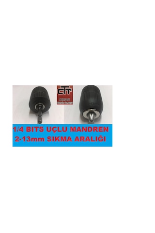 1 \4 Bıts Uçlu Mandren 2-13 MM Sıkma Aralığı