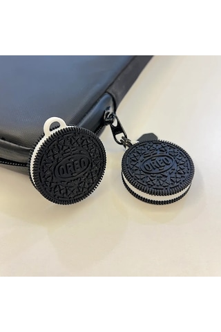 Oreo Görünümlü Apple Uyumlu AirTag İçin Tasarlanmış Kılıf Anahtarlık Keychain