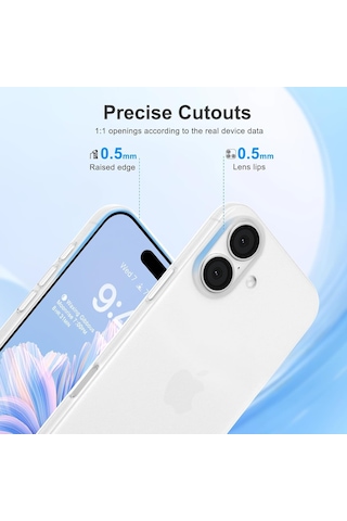 Teleplus Apple Uyumlu iPhone 16 Kılıf 0.3mm Ultra Thin Hayalet Pp Kapak