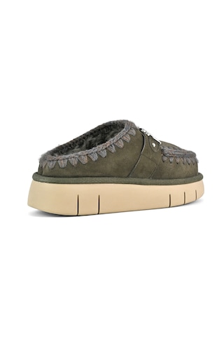 Terlik/ Panduf Ev Kadın Mu.fw531001a Bkol Mou Bounce Clog Metal Logo Black Olive Black Olive Koyu Yeşil