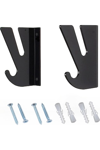 Yx008 1 Çift Dört Tekerlekli Kaykay Duvara Montaj Braketi Siyah