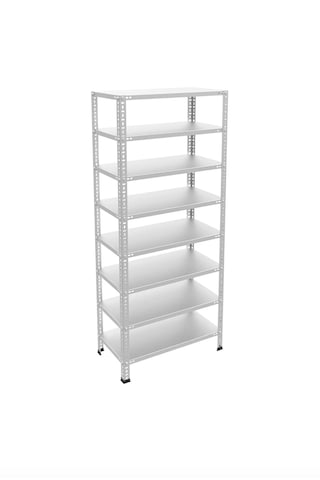 8 Katlı Galvaniz Çelik Raf - Depo, Arşiv, Kiler, Dosya, Market Rafı 31x60 Cm-200 Cm-0.70 Mm Gri
