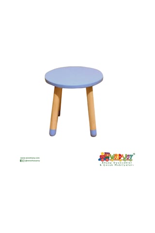 Woodnjoy Wood & Joy Doğal Ahşap Renkli Çocuk Tabure Lila Lila