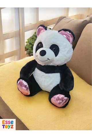 Kucak Dolusu Sevimlilik 50 Cm Peluş Panda Oyuncak Beyaz - Gri
