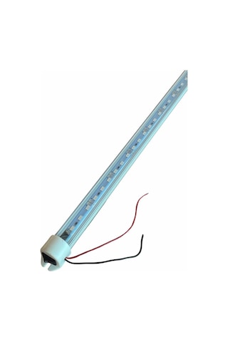 12v Floresan Tavan Lambası 72 Ledli Anahtarlı Kırmızı Şeffaf Cam 100 Cm