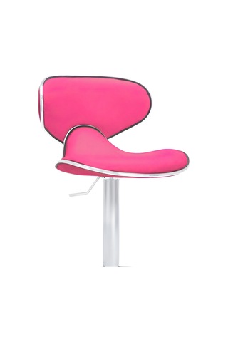 Bürocci Zen Bar Taburesi - Gül Kurusu Modern Deri Metal Ataklı Yüksek Tezgah Sandalyesi - 9549s0490 Pembe