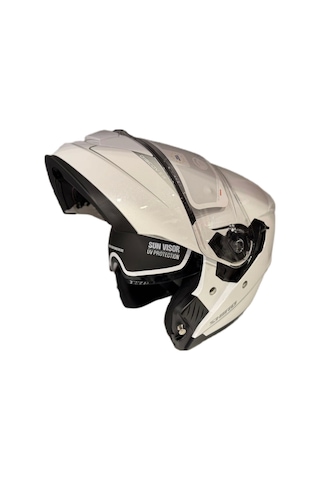 Shiro Discover Sv Çene Açılır Kask Parlak Beyaz