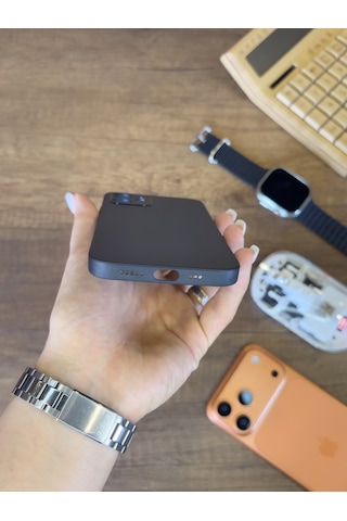 İphone 12 Uyumlu Süper İnce Mat Ultra Thin Silikon Kılıf Siyah