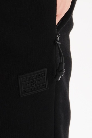 AR-MA Arma Erkek Regular Fit Gizli Fermuarlı Cepli Dar Paça Lastikli Eşofman Altı Pamuk Polyester, 3 İplik Şardonlu K30174681702 Siyah