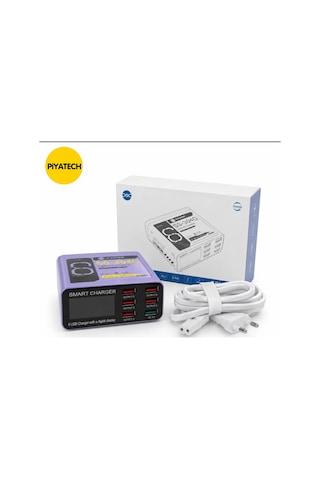 Hızlı Şarj Cihazı - Dijital Ekranlı Ss-304q 6 Port Usb -