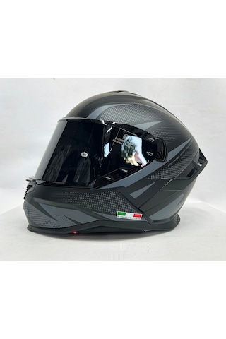 Sway Sw 867 Asphalt Black Grey Siyah Vizörlü Iç Vizörlü Kapalı Kask