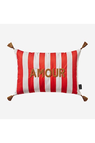 Kırmızı Polyester Dekoratif Yastık 35x50 Cm