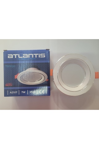 Atlantis 7w Smd Led Beyaz Işık Beyaz Kasa Krom Detaylı Led Spot