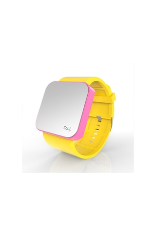 Cool Watch Saat - Pembe Led Kasa - Sarı Kayış Unisex