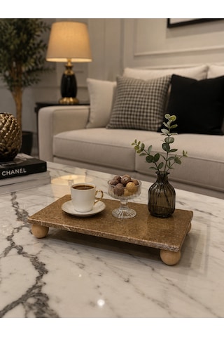 Doğal Traverten Mermer 15x30 Cm Sunum Tepsi Diğer